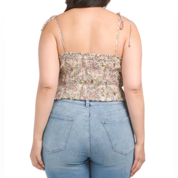 MANGO Women Patterned Cami With Ruffle, Multicolored, Size XL, NWT - Picture 3 of 12